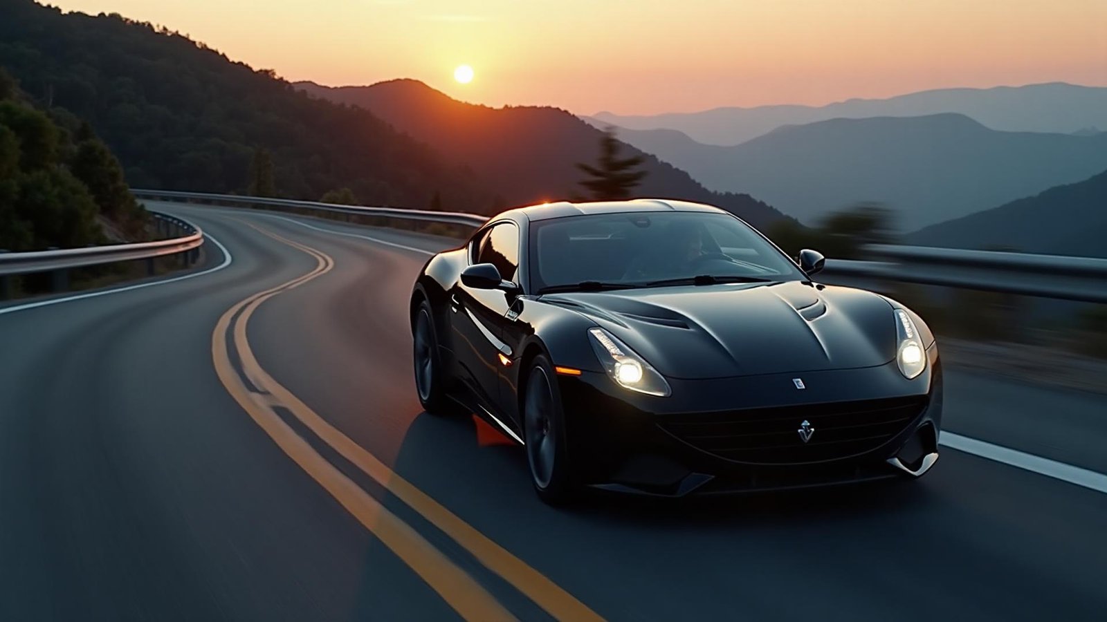 Auto deportivo en carretera